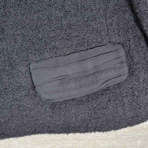 Alice + Olivia Boucle Wool Jacket Womens M Black Silk Crepe Trim Cropped Buttons - Picture 11 of 16